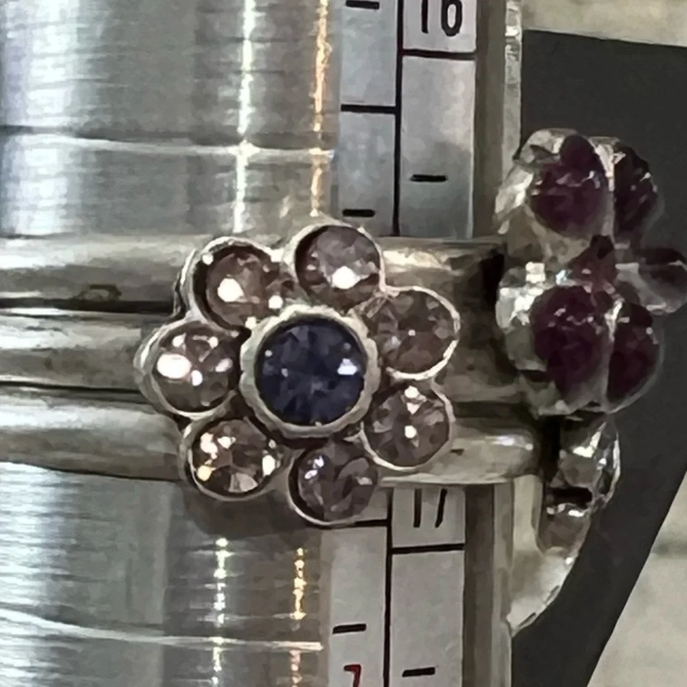 New Pilgrim Danish Design Stackable Rings Size 6 Floral Crystals Enamel NWT - Picture 9 of 15